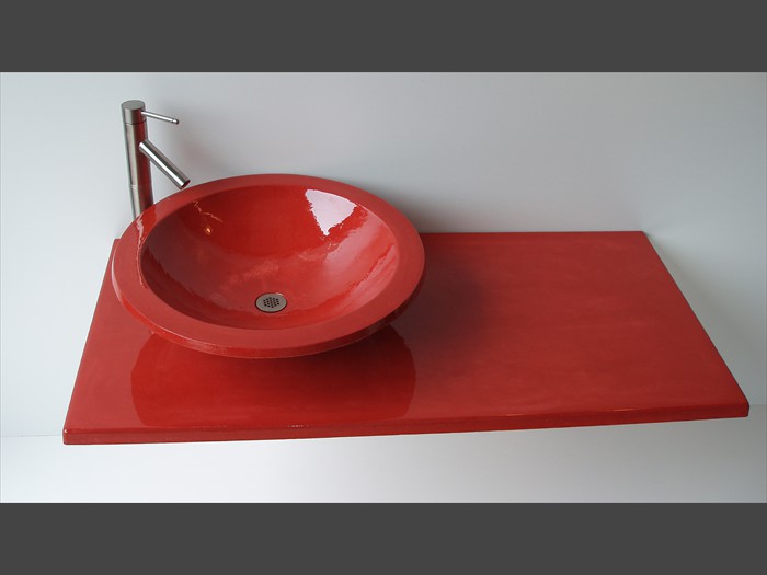 16 of 38    |    Precast Concrete Vanity Top - Vessel Sink